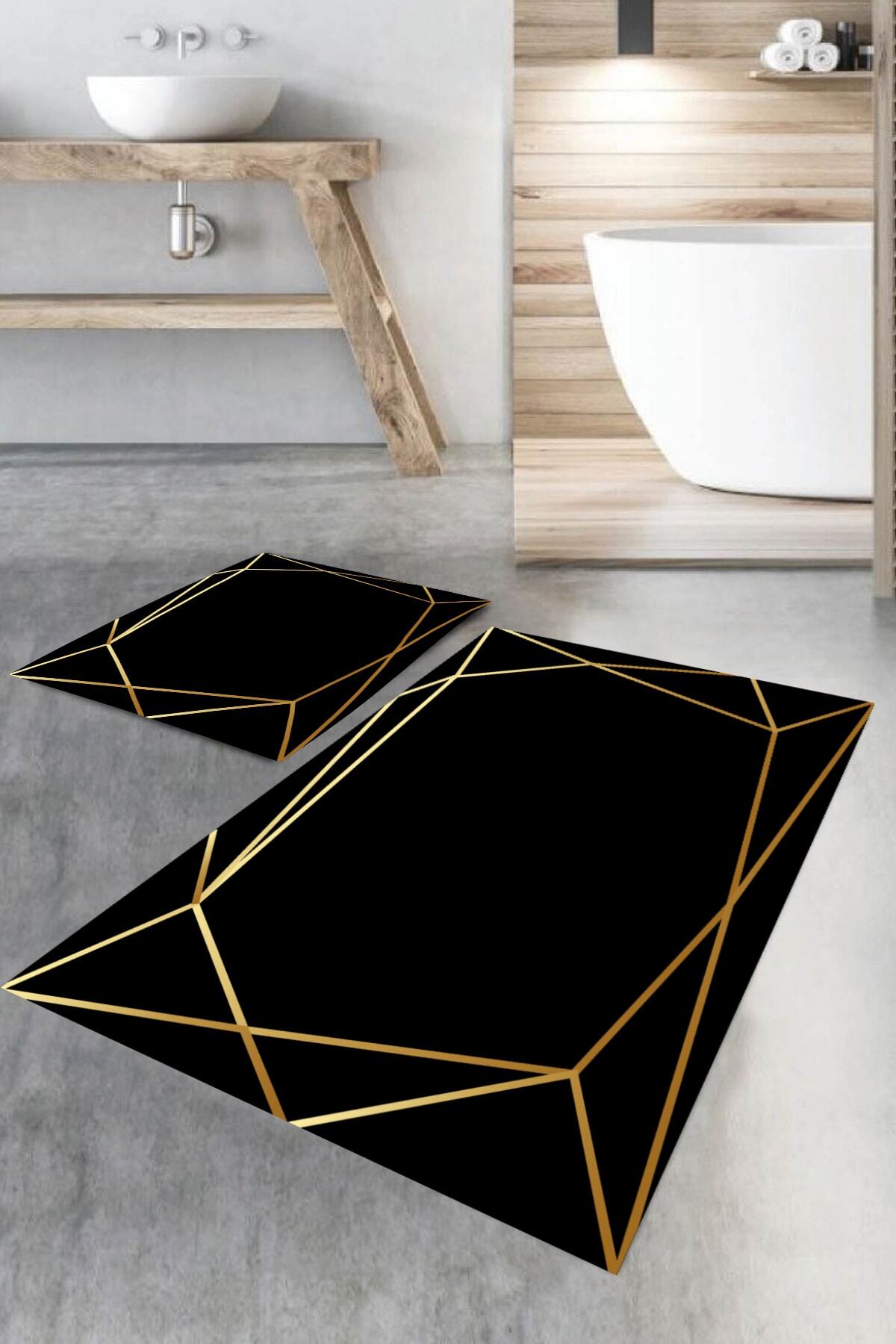 BiRKiLiM Banyo Halısı Ikili Klozet Takımı Paspas Dot-tk-hs-449