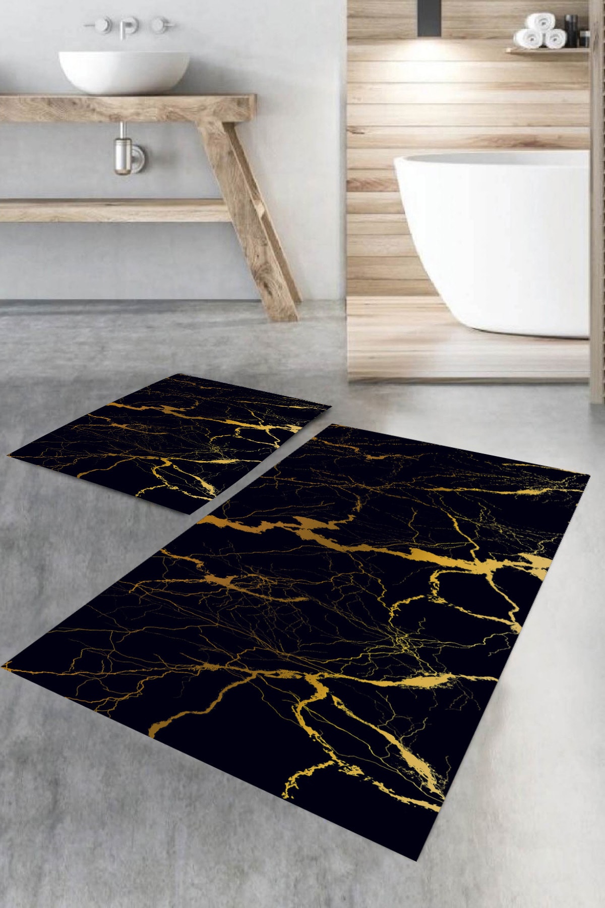 BiRKiLiM Banyo Halısı Ikili Klozet Takımı Paspas Dot-tk-hs-312