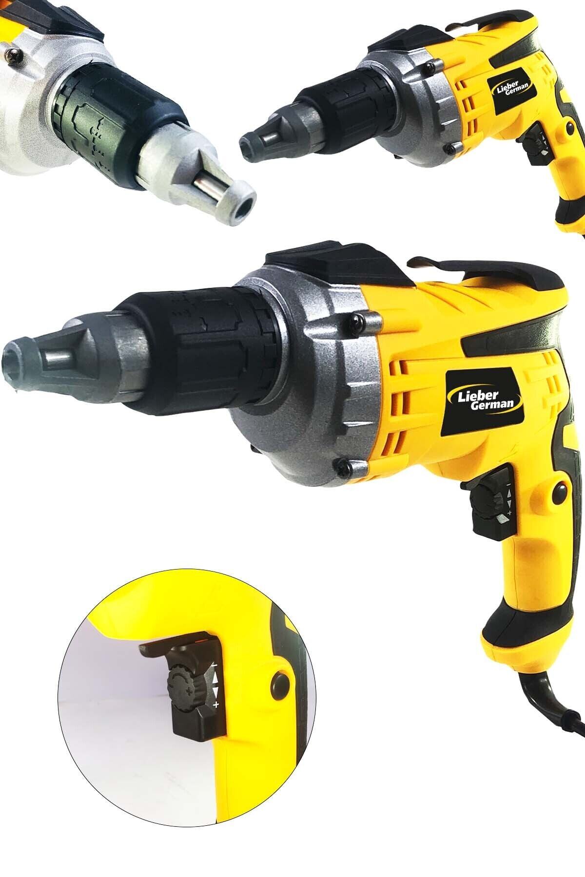 Lieber German Teknoloji 960 Watt Metal Şanzumanlı Magnezyum Isınmaz Motor Tam Profesyonel Alçıpan Vidalama