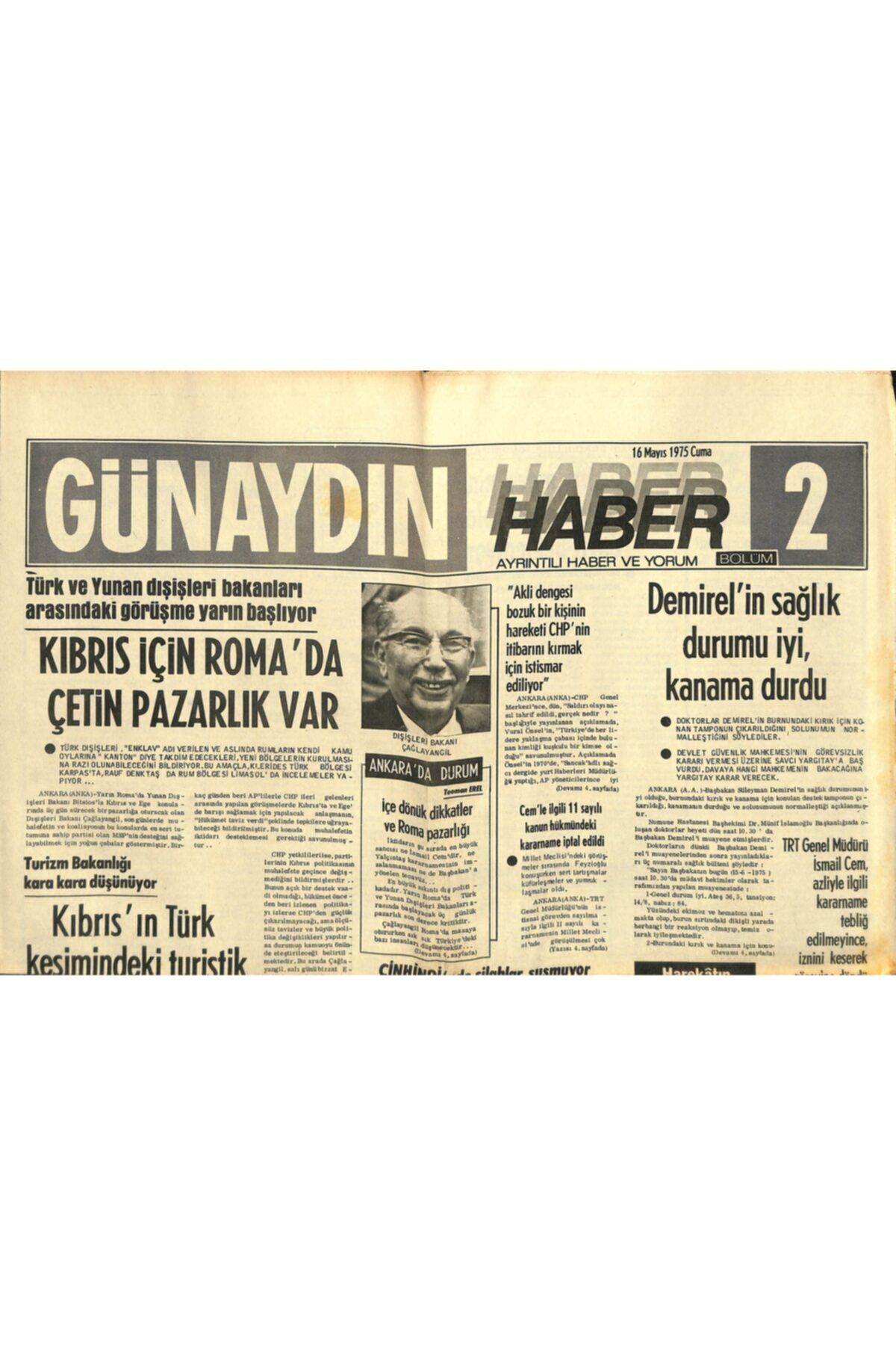 Gökçe Koleksiyon Günaydın Gazetesi Haber 2 Eki 16 Mayıs 1975 - Sovyetler Libya'ya 600 Milyon Dolarlık Silah Veriyor