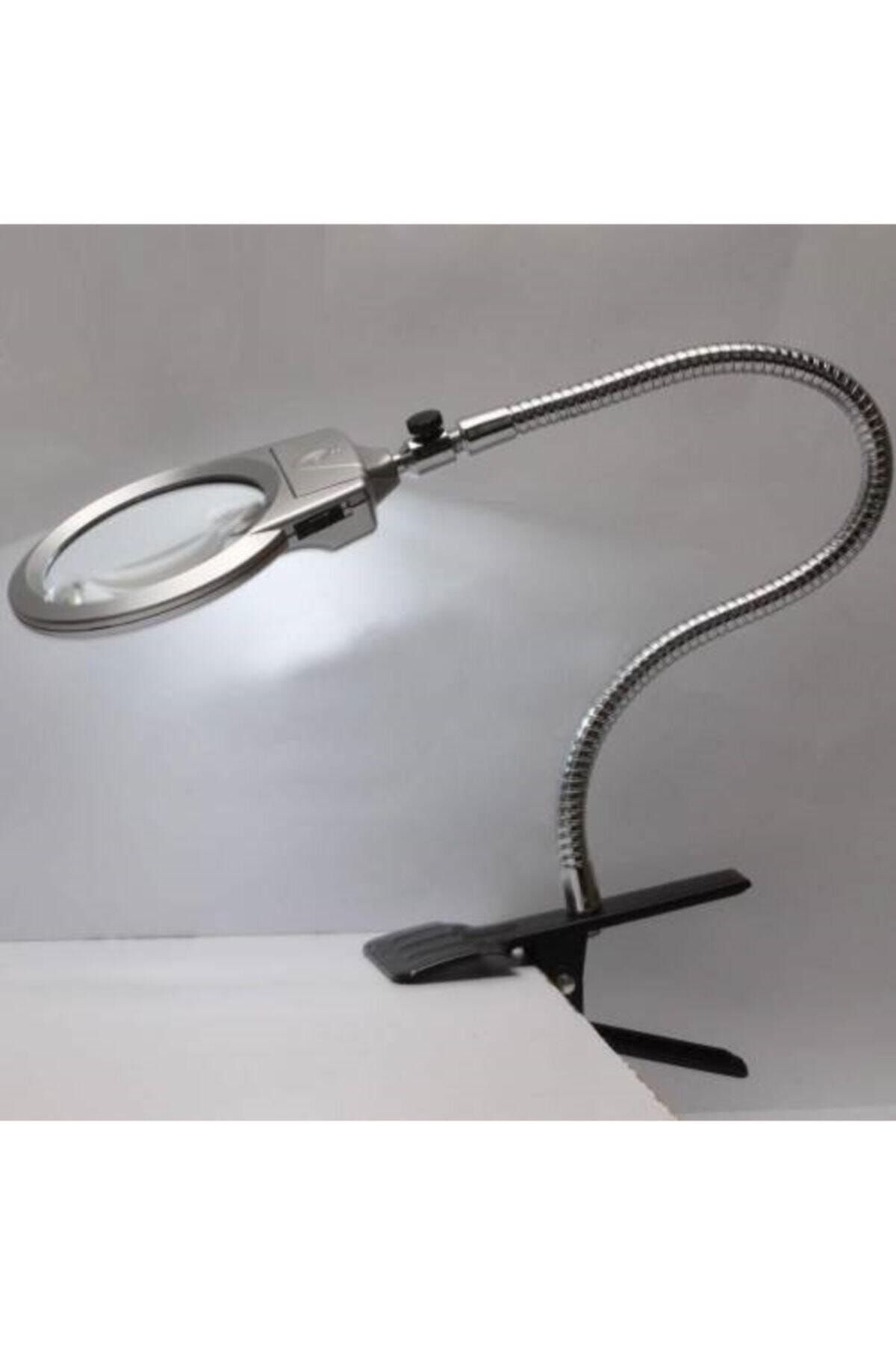 yakpen Işıklı Büyüteç Tamirci Büyüteci Çalışma Lambası Lup Mercek 130mm