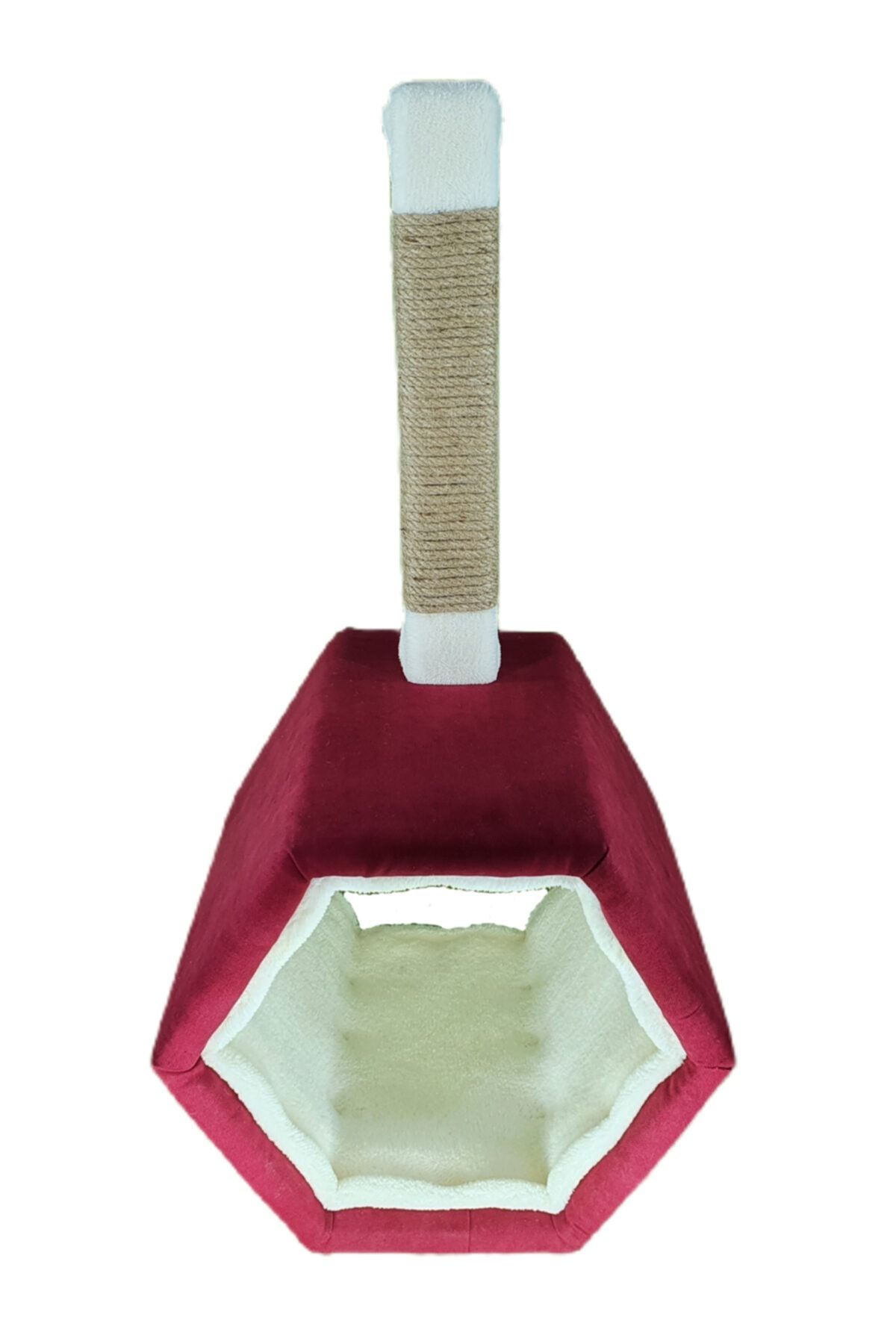 BOTAR Hexagon Kedi Evi Tırmalama Tahtası - Kırmızı
