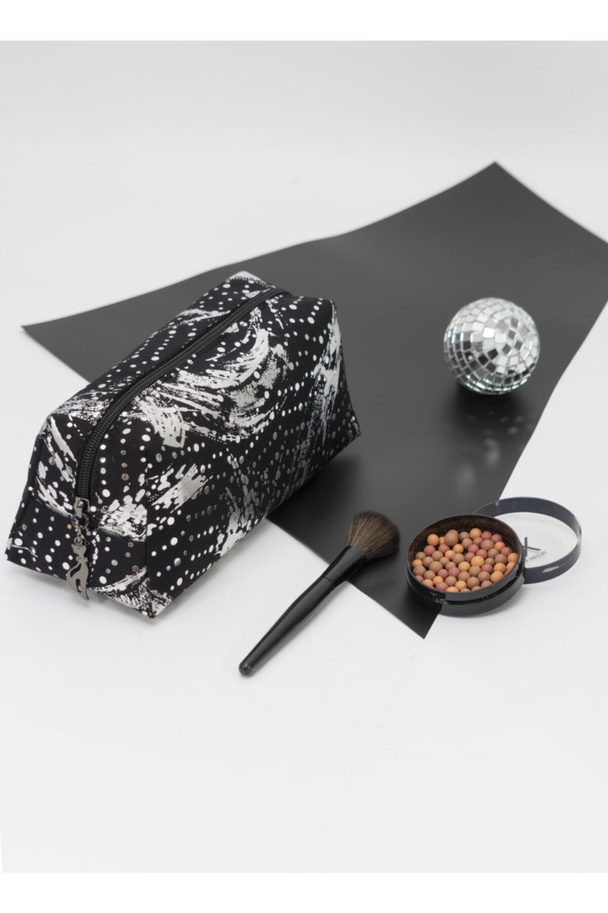 Rof Bag Yeni Sezon Gümüş Desen Günlük Kullanım Ve Makyaj Çantası