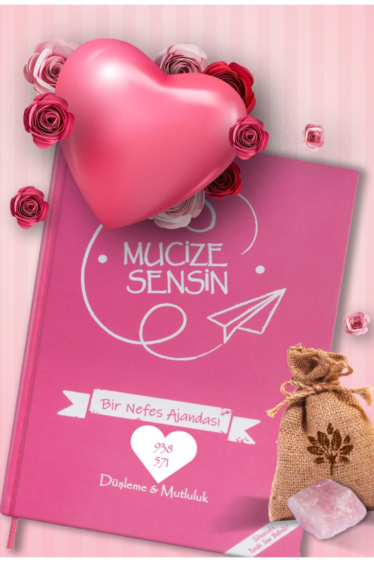 asha vibes Mucize Sayılar 938 Aşk Ve 571 Ruh Eşi Temalı Ajanda. Sevgi Taşı (pembe Kuvars)