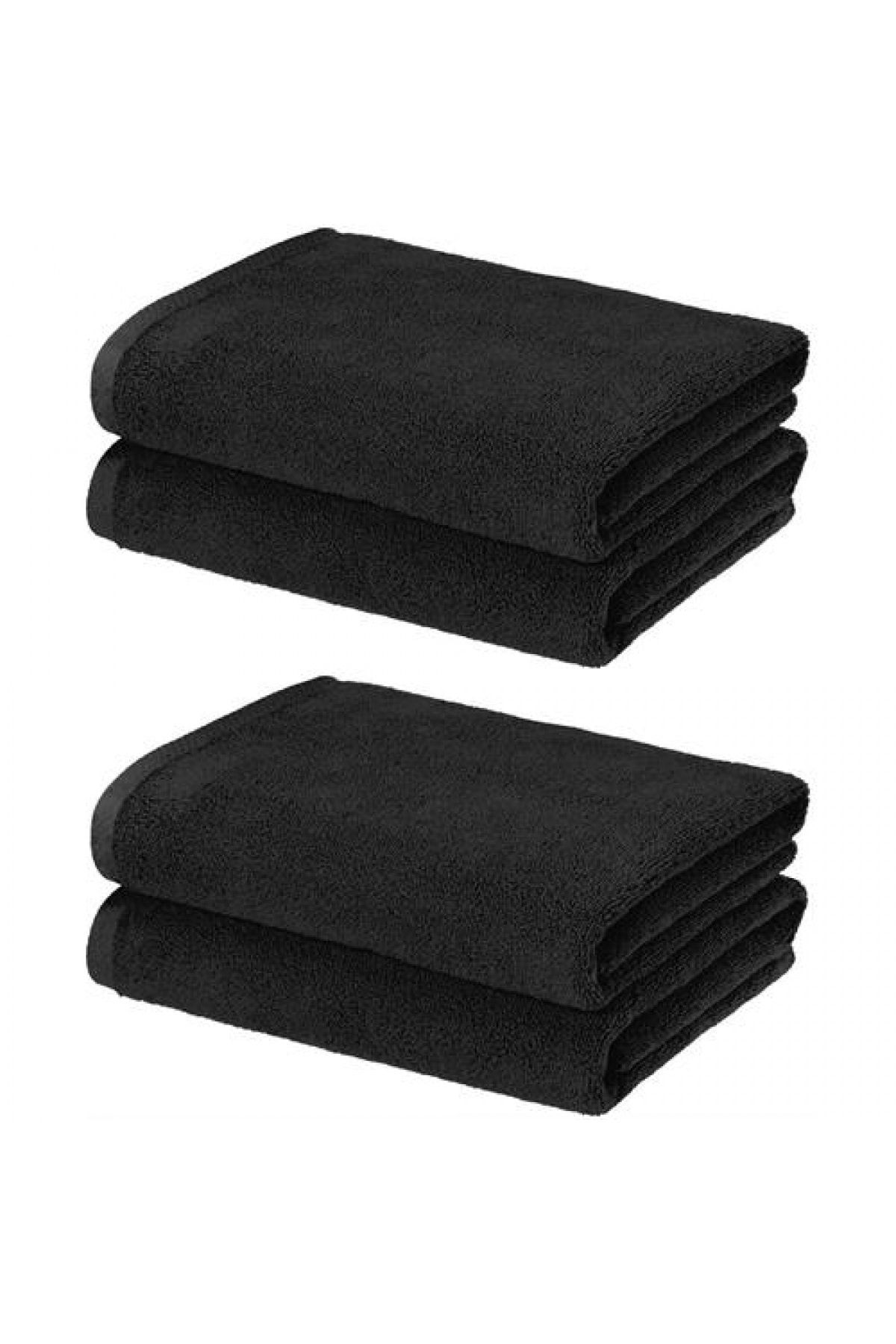 NO.8 HOUSE Transformacion 4'lü Mikrofiber El Yüz Spor Havlusu 50x90 Siyah 715354 6 Lı Indirimli Paket