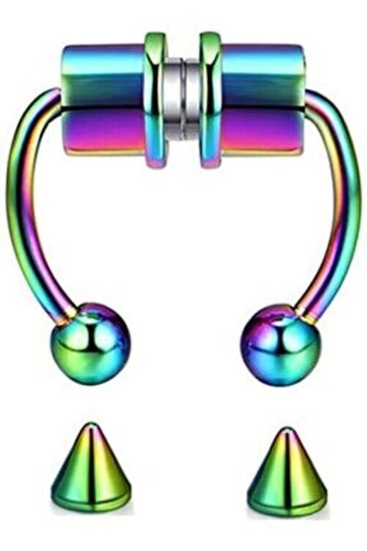 BUQHLE Hologram Mıknatıslı Çelik Fake Septum Piercing