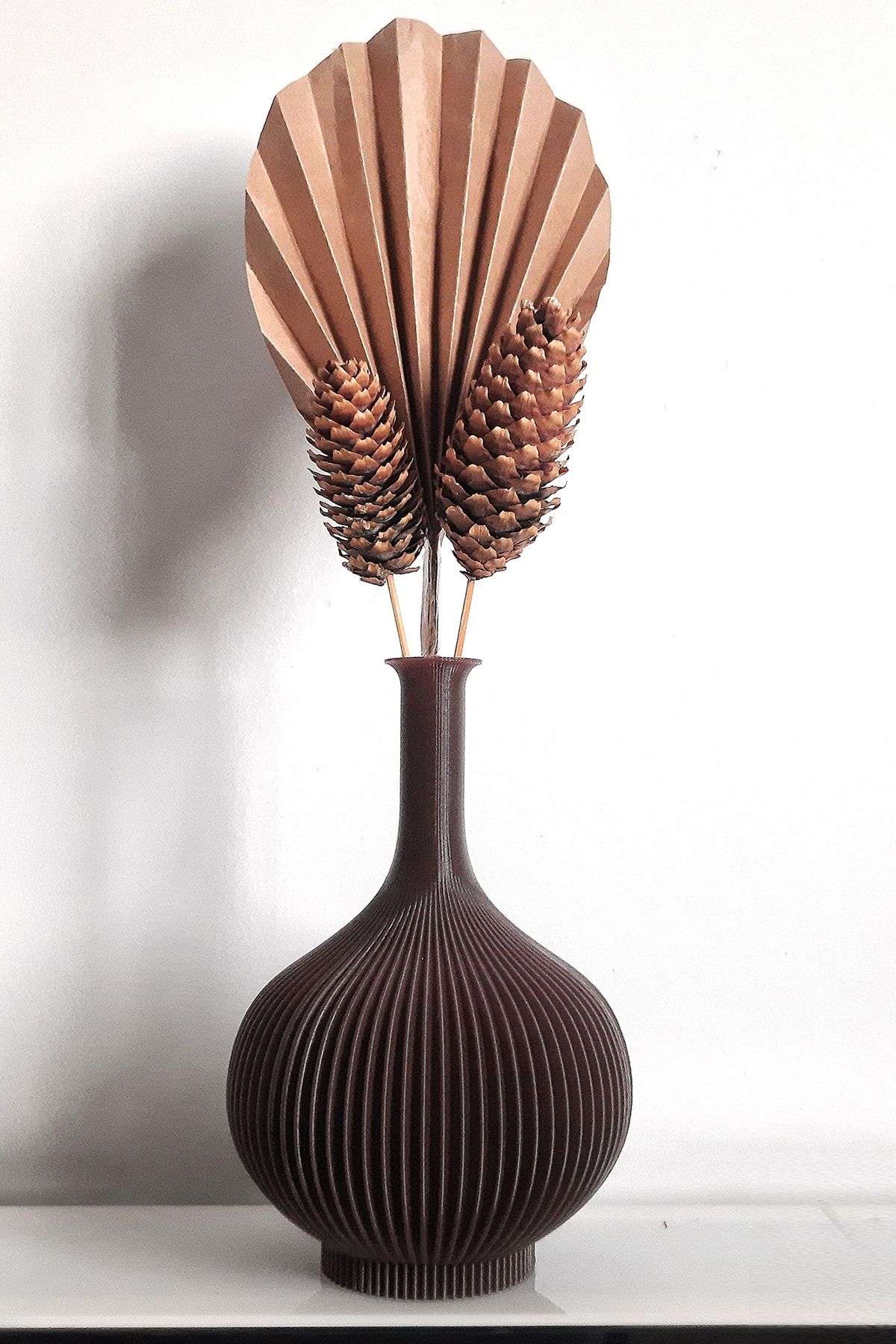 Soli Workshop Helen's Pot 110 Gr. Plastik Kuru Çiçek Vazosu - Kahverengi