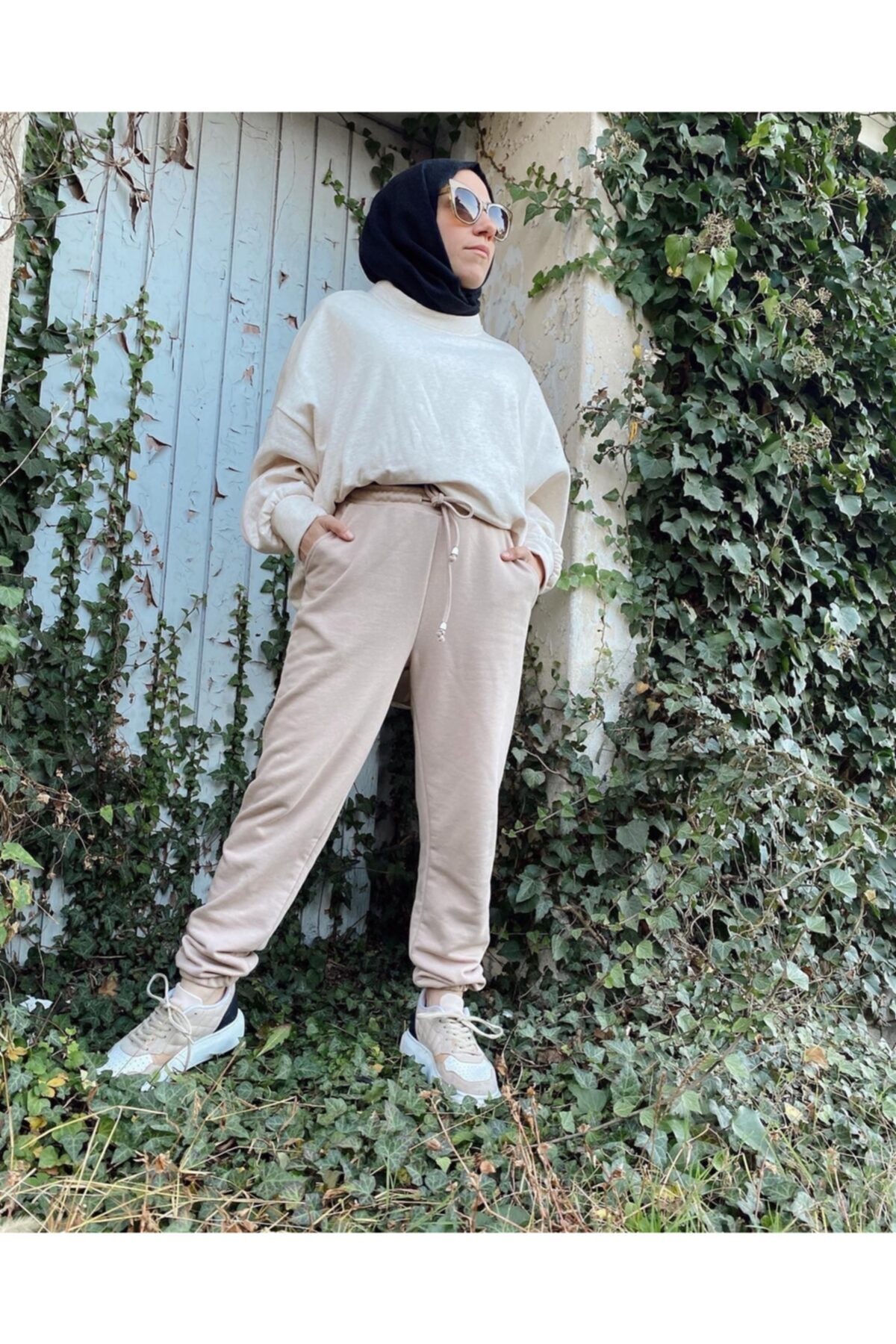 MB BOUTIQUE Kadın Camel Beli Lastikli Bağcıklı Eşofman Altı