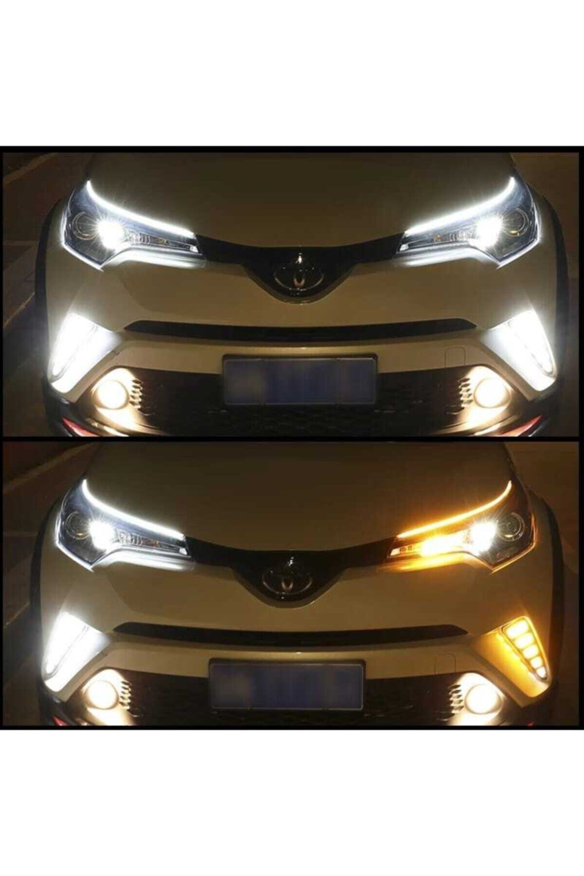 c6 led Far Içi Far Üstü Selamlamalı Sinyalli Beyaz Turuncu Kayar Led 2'li Set 60 cm