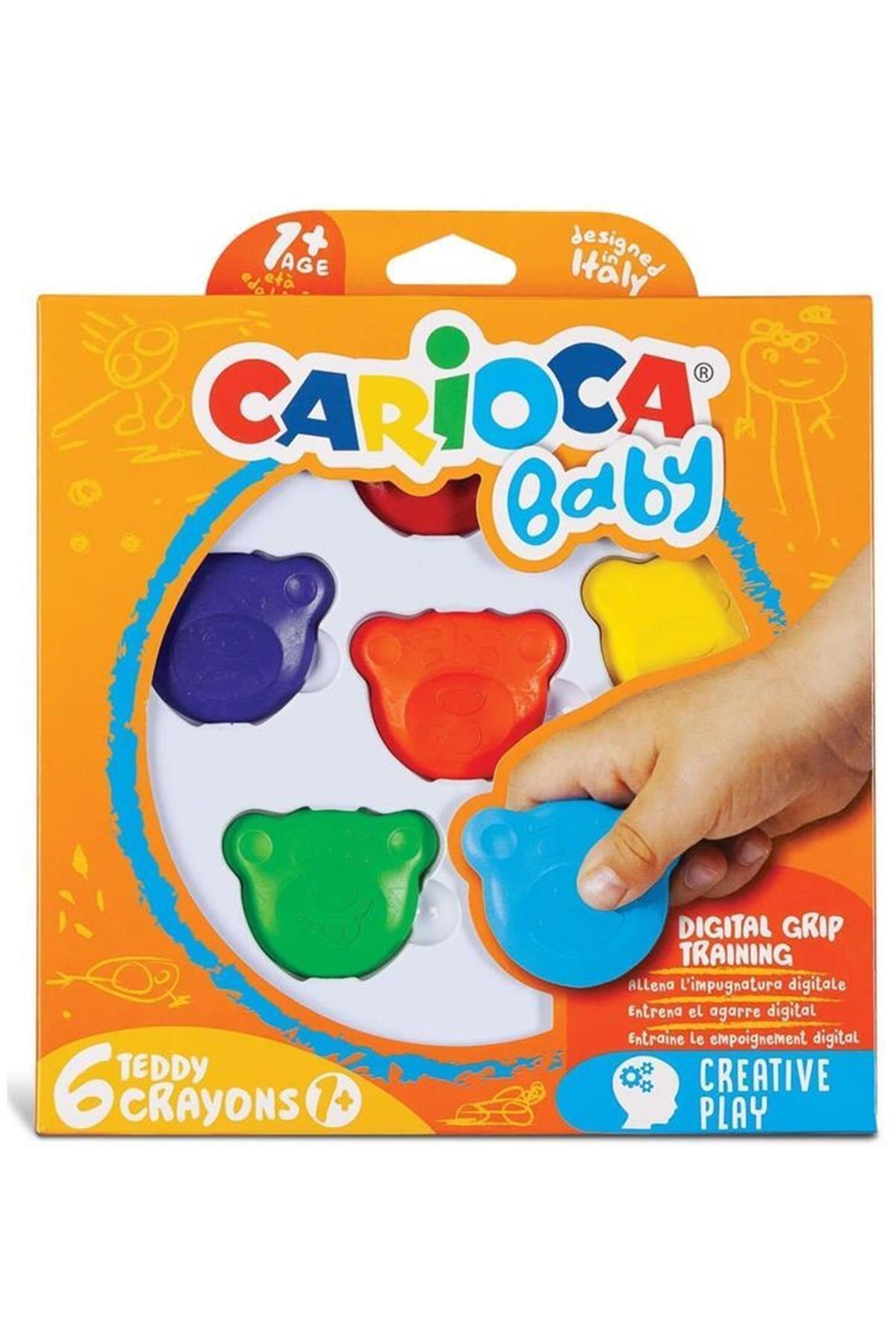 CARIOCA Baby Teddy Şekilli 6 Renk Crayon Mum Boya