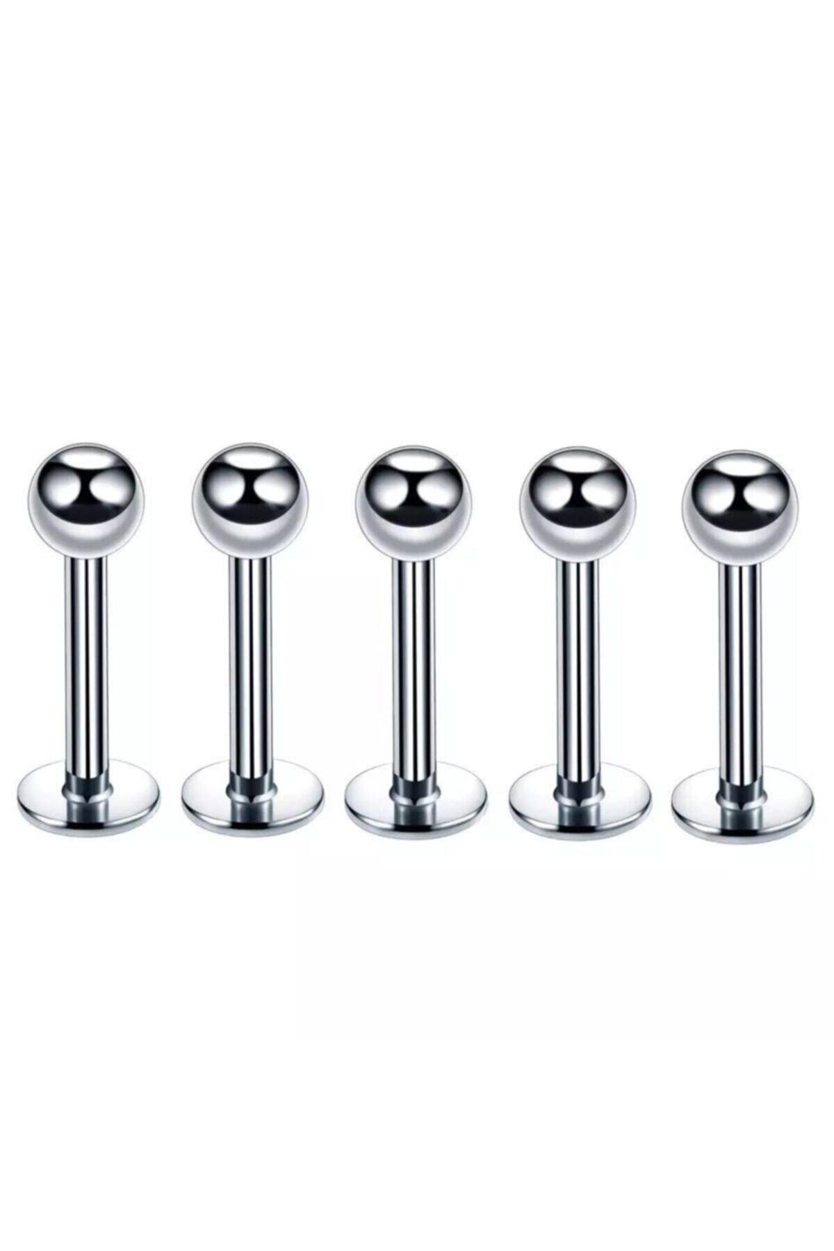Jaida Moda Cerrahi Çelik Tragus Helix 8 Mm Piercing 5 Adet