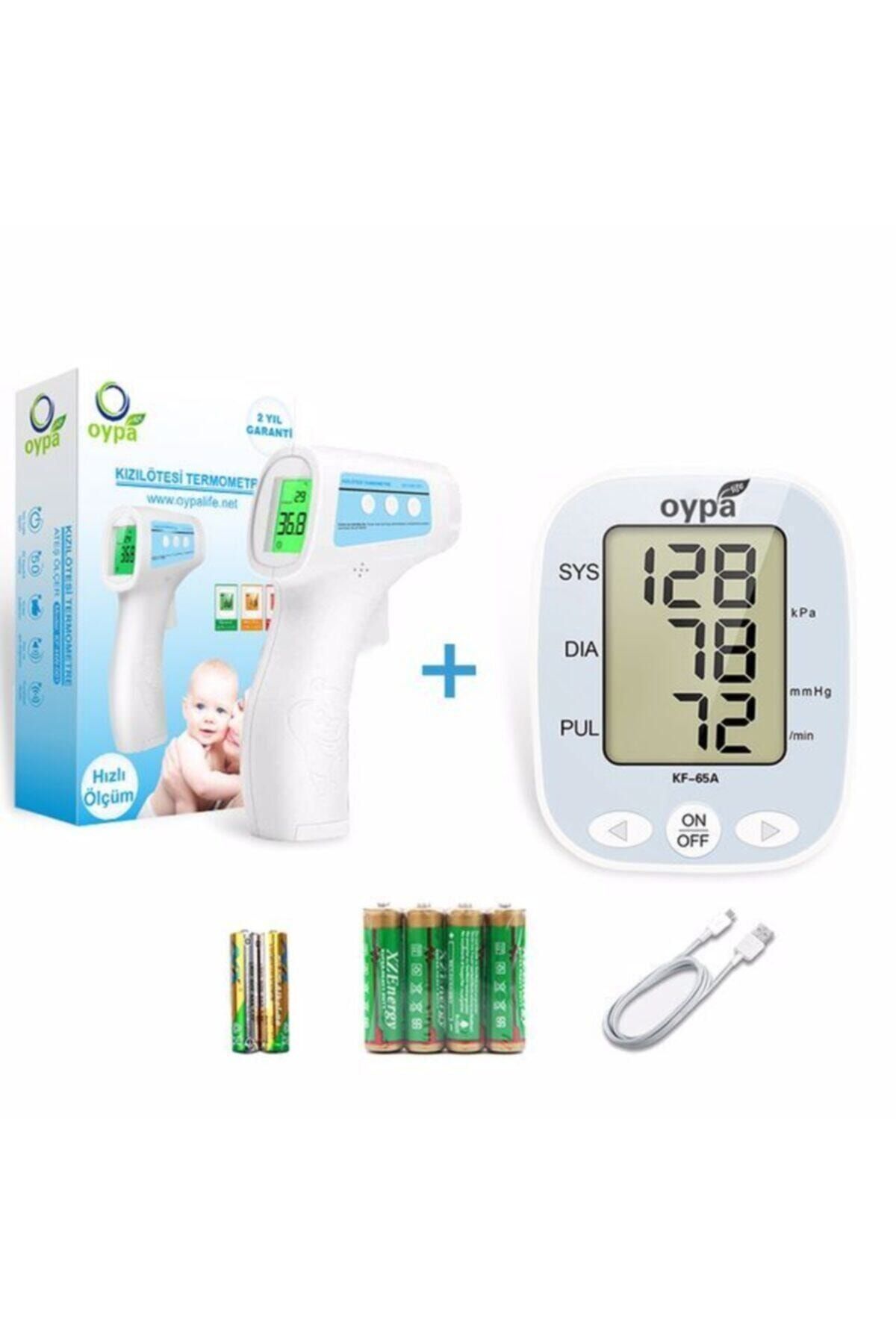 OYPA LİFE Türkçe Konuşan Koldan Ölçer Tansiyon Aleti + Temassız Ateş Ölçer+usb Kablo+pil
