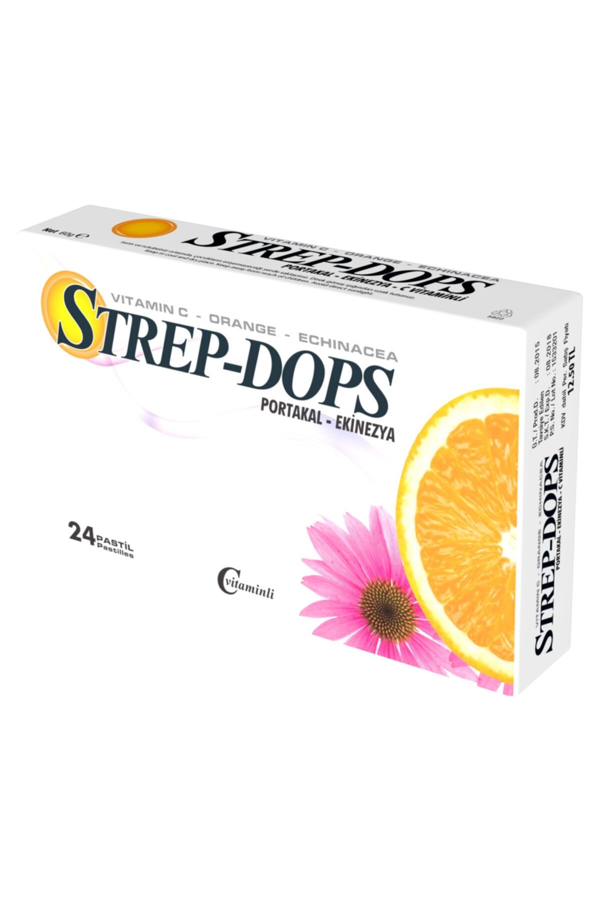 STREPDOPS Portakal Aromalı c Vitaminli  Ekinezyalı 24 Pastil