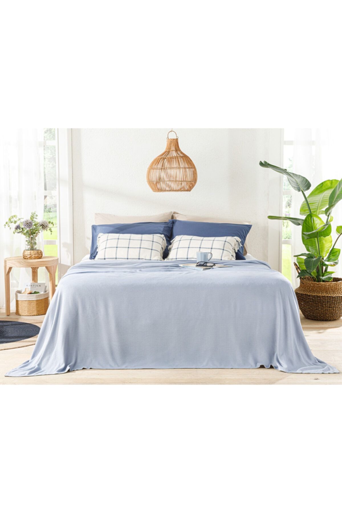 English Home Breeze Climate Tek Kişilik Pike 150x220 Cm Mavi
