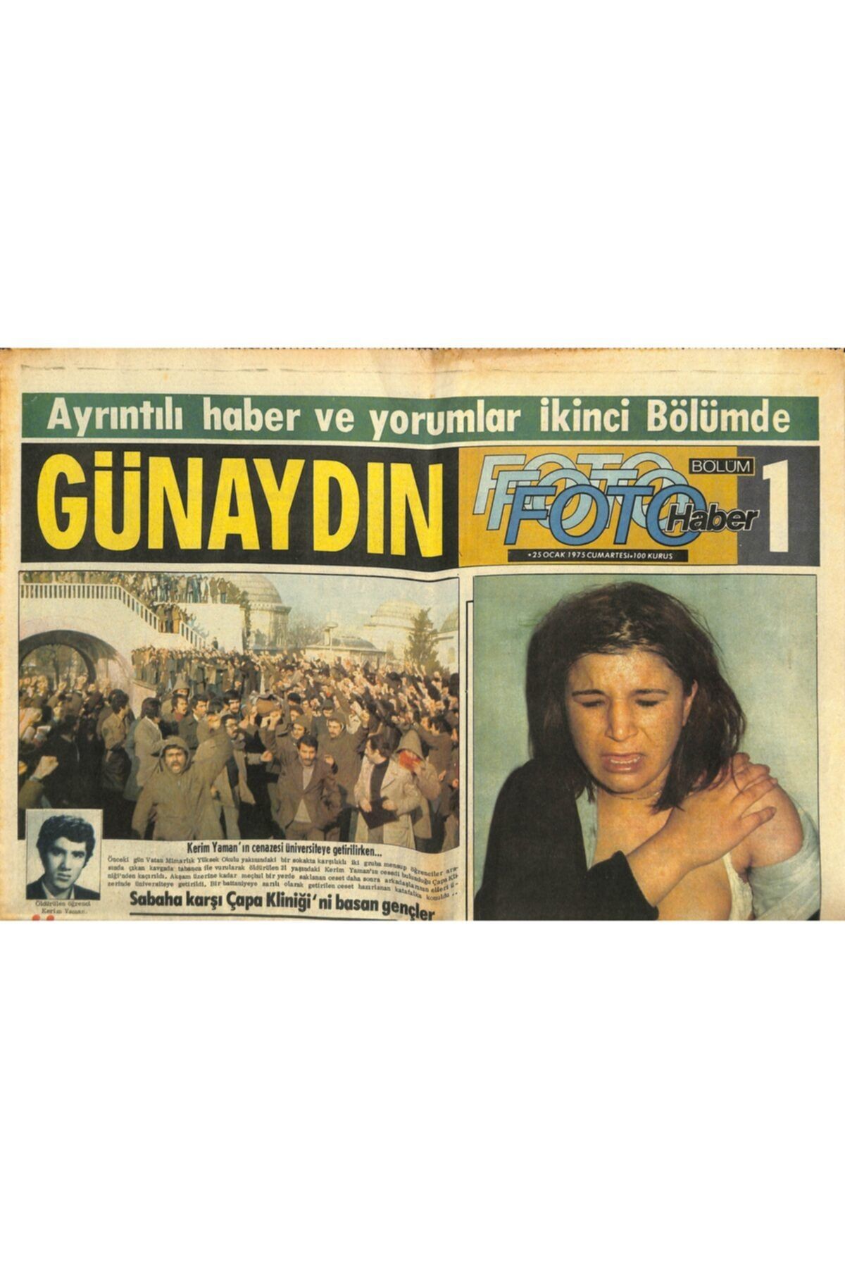 Gökçe Koleksiyon Günaydın Gazetesi Foto Haber Eki 25 Ocak 1975-mikrofon Unutulunca Bayar,konuşmak Için Bir Saat Bekl