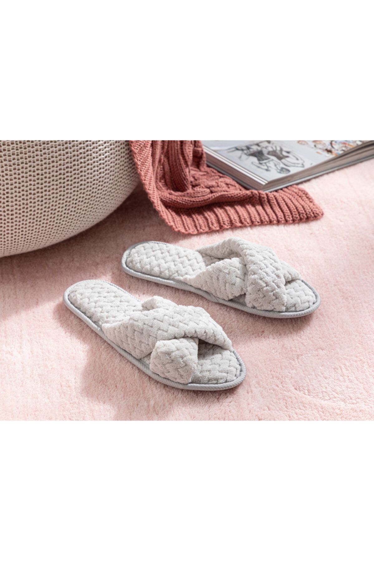 English Home Soft Stripe Wellsoft Kadın Ev Terliği 40-41 Gri
