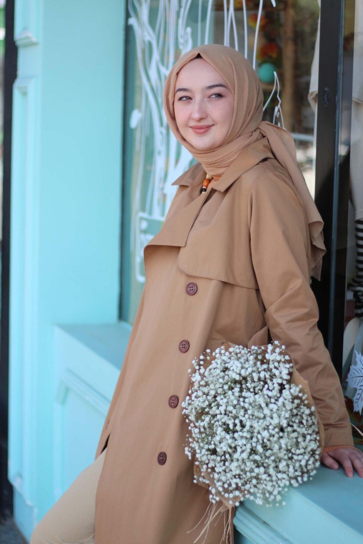 HEQA Kadın Camel Trençkot