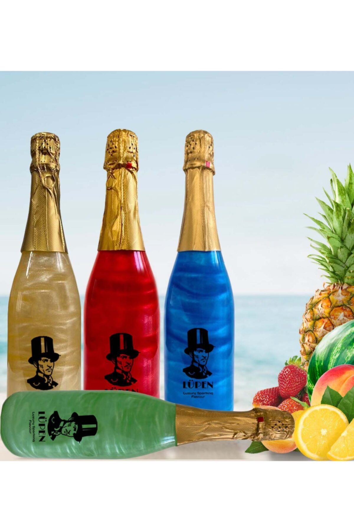 Lüpen Alkolsüz Simli Lux İçecek Tropik Meyve Karpuz Çilek N.limon Ş.kayısı Aromalı 750ml 4ad
