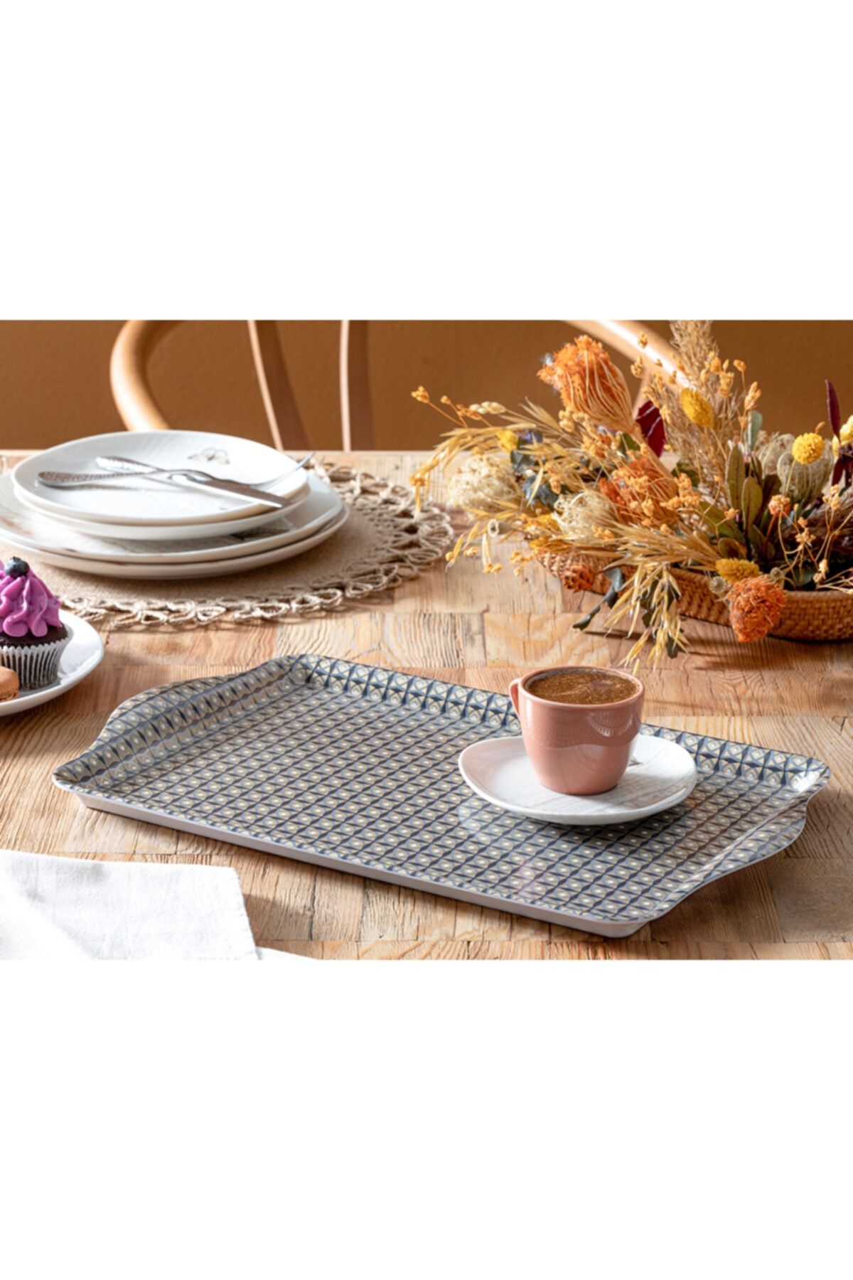 English Home Truely Melamin Tepsi 39x24 Cm Metalik