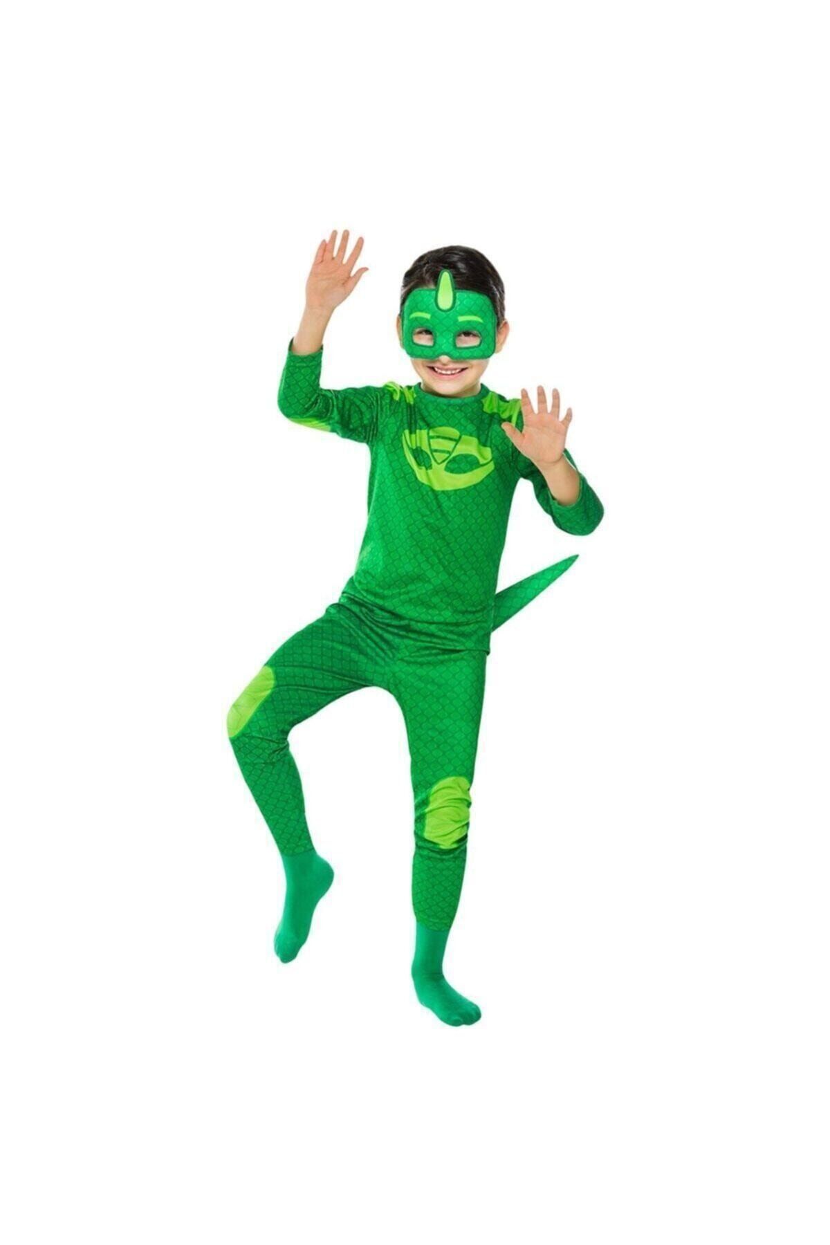 Tpm Çocuk  Yeşil Kertenkele Pj Masks Pijamaskeliler Kostümü