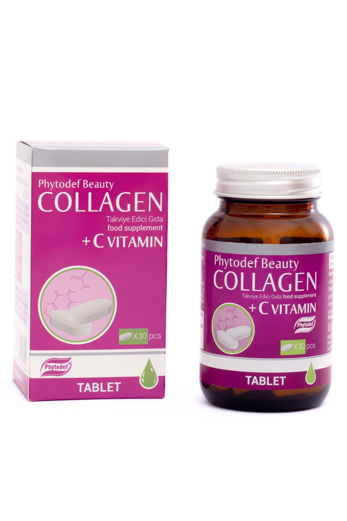 Phytodef Beauty Collagen  Vitamin C  30 Tablet Kolajen Takviyesi