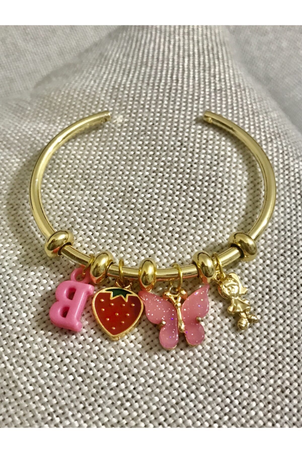 SHİNE BABE Fair Tale Charm Harfli Altın Renk