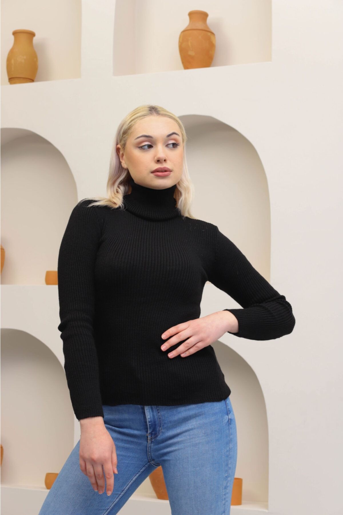 Pinkapple Balıkçı Yaka Fitilli Triko Kazak