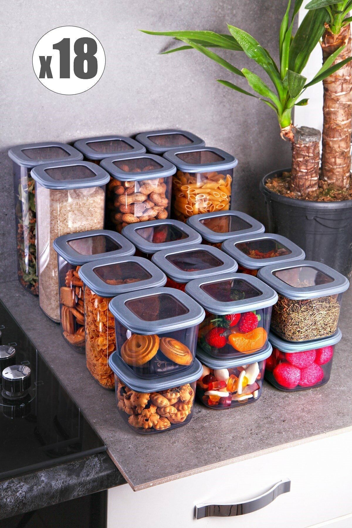 Aybelife 18'li Saklama Kabı Seti Süper Set (1750ml - 1200ml - 550ml)
