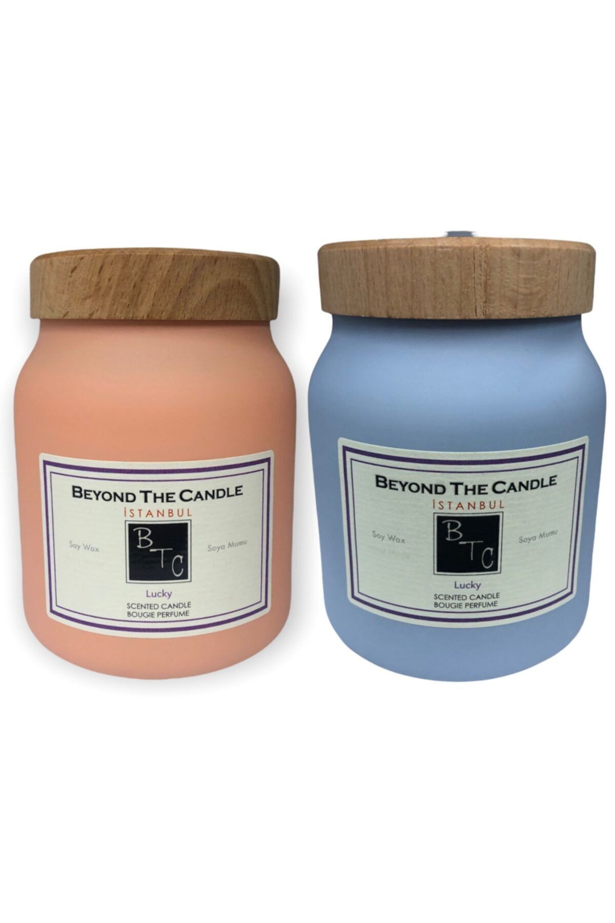 Beyond The Candle 240 Ml Lucky Serisi % 100 Soya Wax (mum) Parfüm Bazlı Turuncu & Antrasit 2'li Set