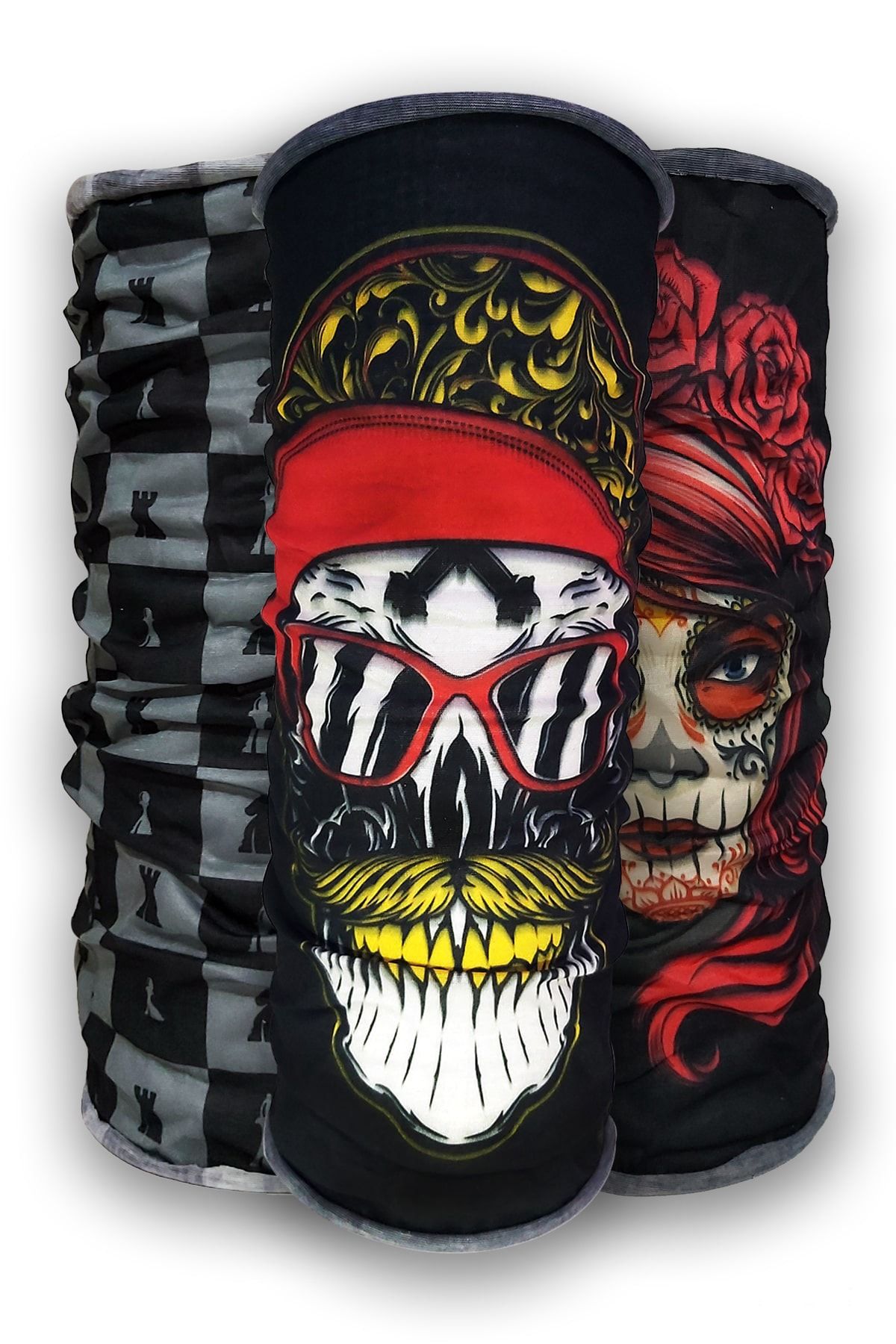 Moraksesuar Motorcu Bandana Boyunluk Maske 3 Lü Set Buff B199