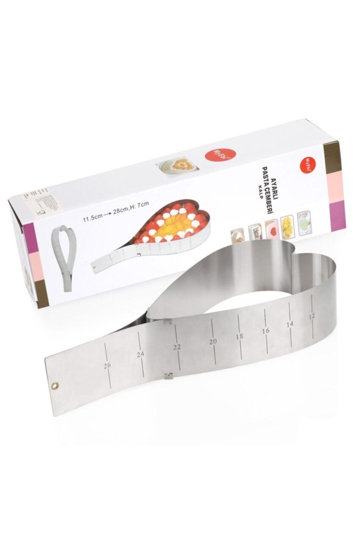 MYEBI Ayarlanabilir Kalp Kek Kalıbı 11,5-28 cm / Paslanmaz Çelik
