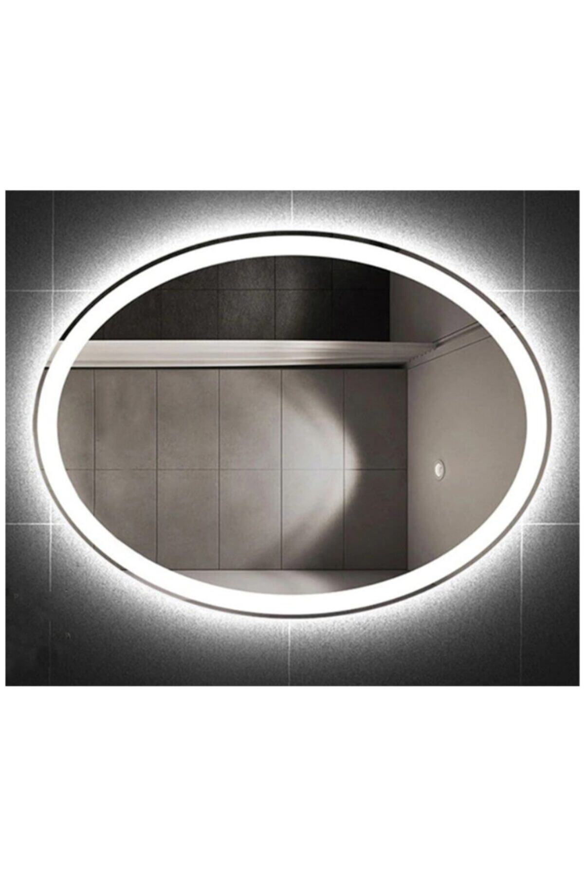 GLOBAL LED MIRROR 80x60 Beyaz Led Elips Banyo Işıklı Ledli Ayna