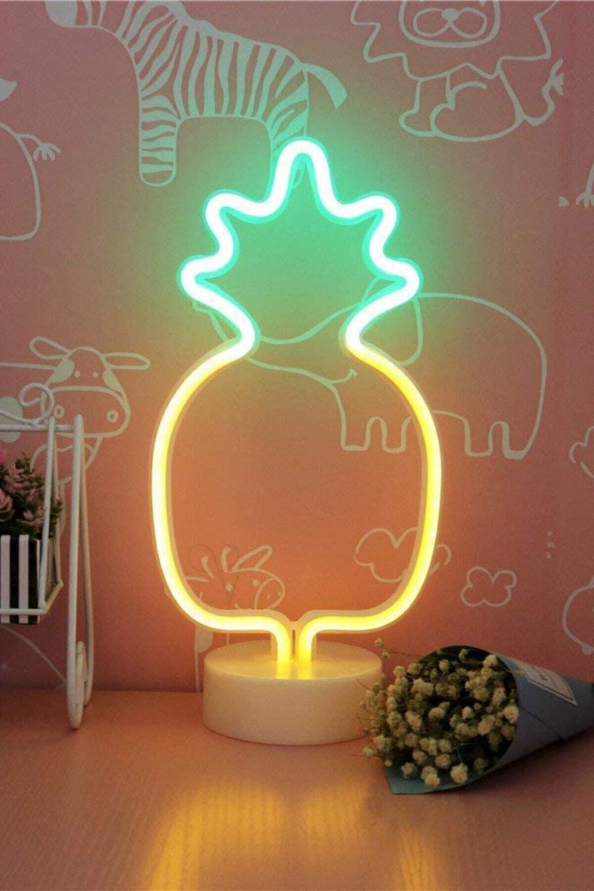 Viselia Neon Led Neon Lamba Ananas Neon Işık Gece Lamba Masa Lamba