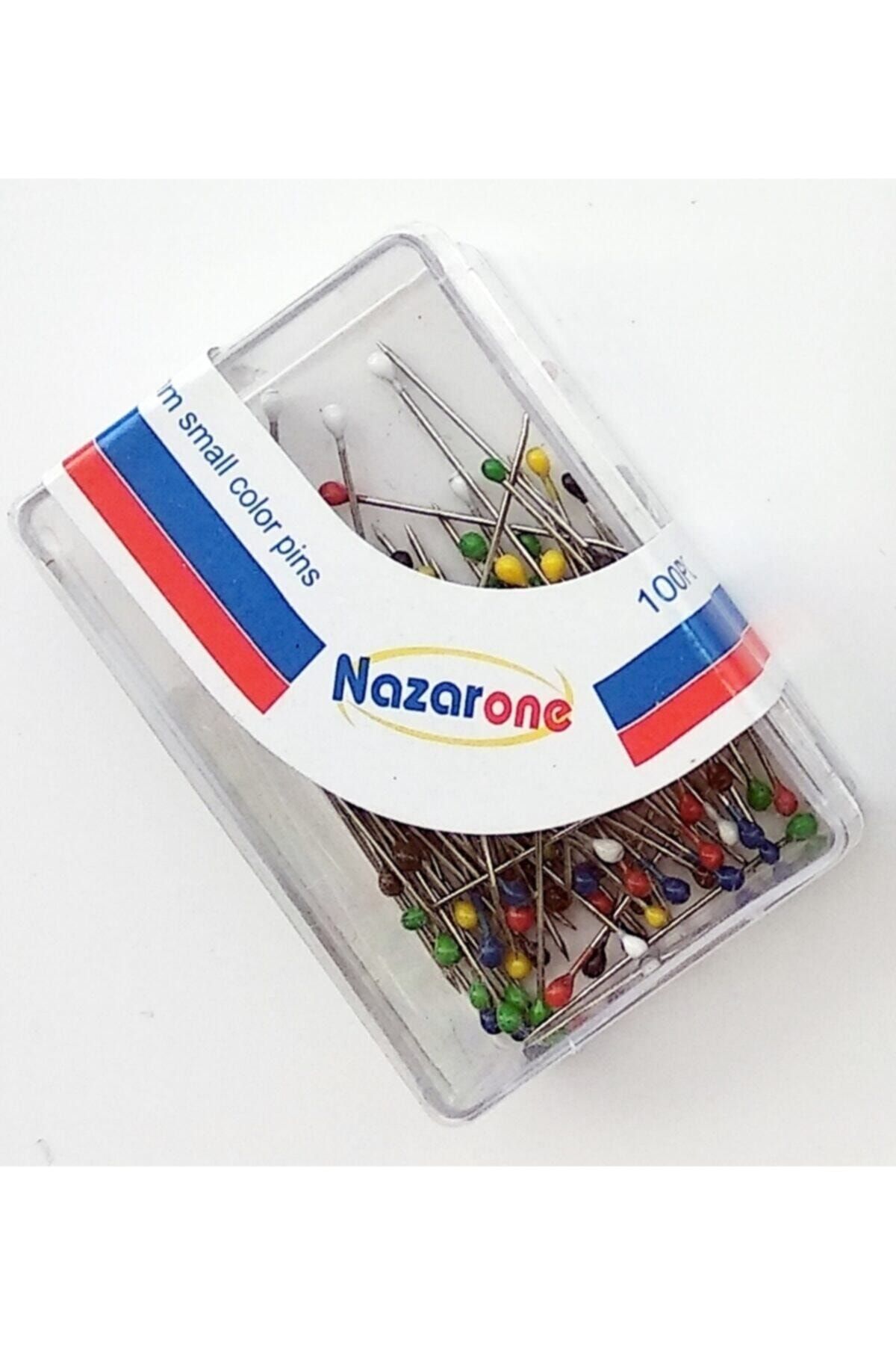 Kezban Tekstil Renkli Başlı Toplu Iğne Seti 28 Mm 100 Lü