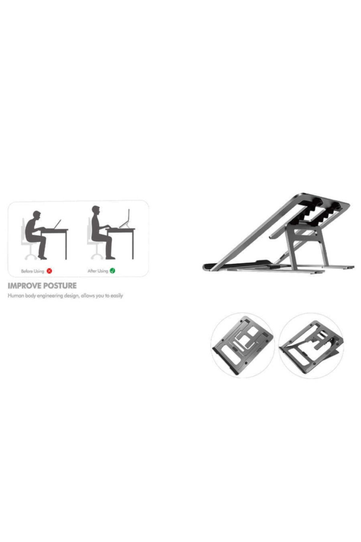 Canpay Hp Envy 15-ep1005nt (4g6c5ea) Uyumlu Laptop Notebook Standı Dönebilen Katlanır Ayak+Alüminyum
