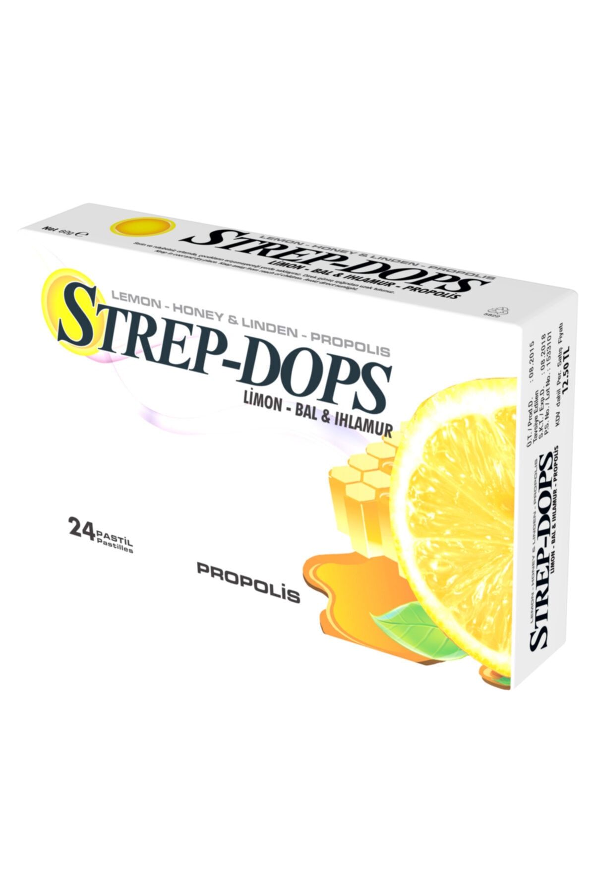 STREPDOPS Limon Aromalı, Ballı, Ihlamur & Propolisli 24 Pastil