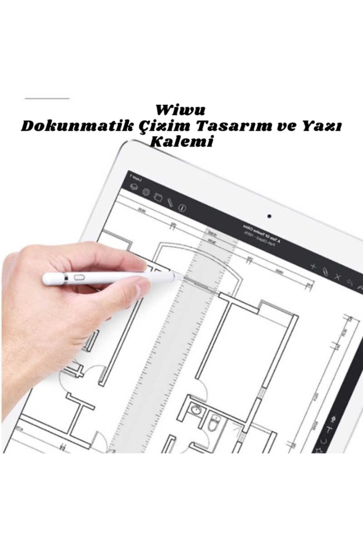 wowlcraft wowlett Ipad Air 10.9 Inç 4. Nesil Uyumlu Pen Dokunmatik Çizim Tasarım Yazı Kalemi