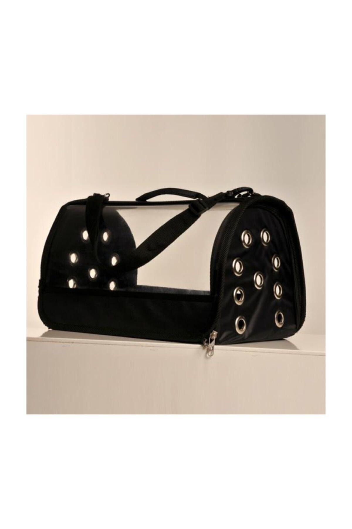 BE ACTİVE Şeffaf Kedi Köpek Taşıma Çantası Siyah Renk Seyehat Taşıma Saplı Kedi Çantası