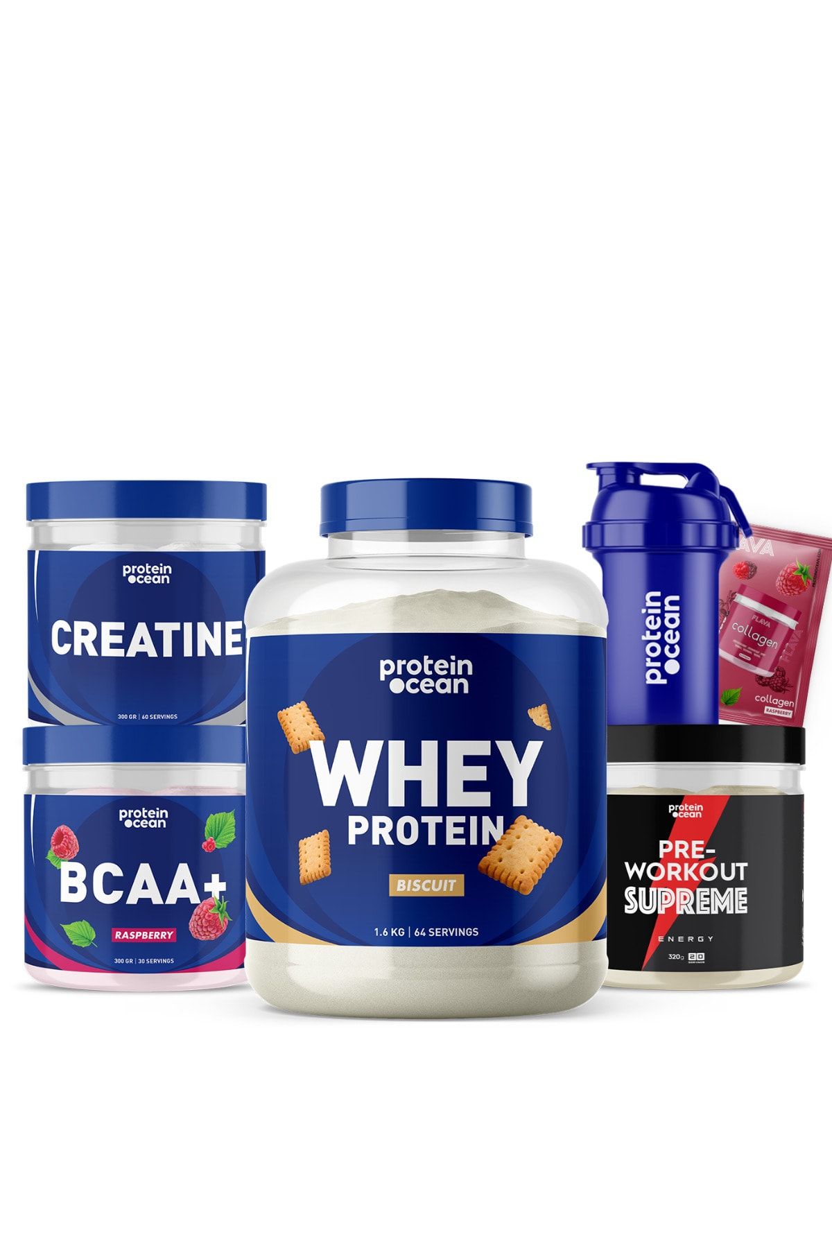 Proteinocean Fıtness Paketi Mega - Bisküvi Ahududu