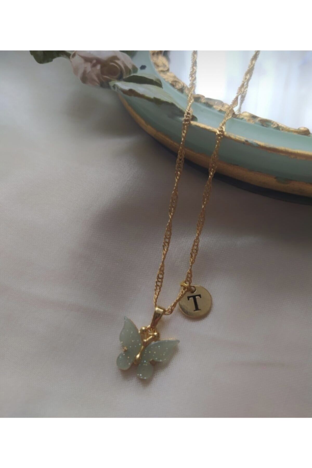 Green butterfly necklace hotsell
