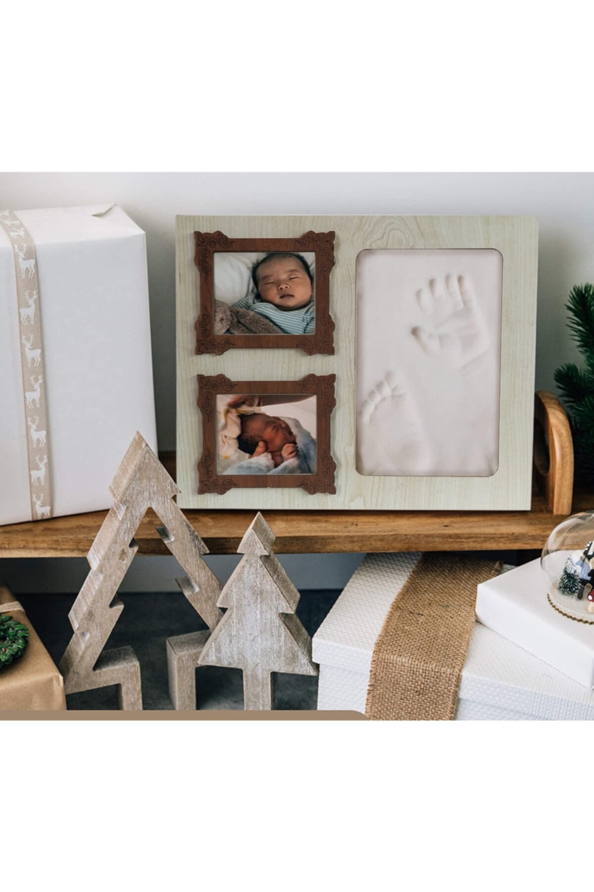 Tekinoğlu Bebek & Çocuk El Izi Ve Ayak Izi Hatıra Seti /bebek&çocuk Fotoğraf Çerçeve Seti/baby Shower Hediyesi