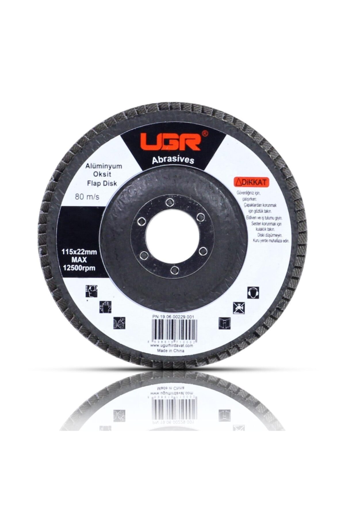 UGR 5 Adet Metal Ahşap Flap Disk Zımpara 115 Mm X 22 Mm (80 KUM)