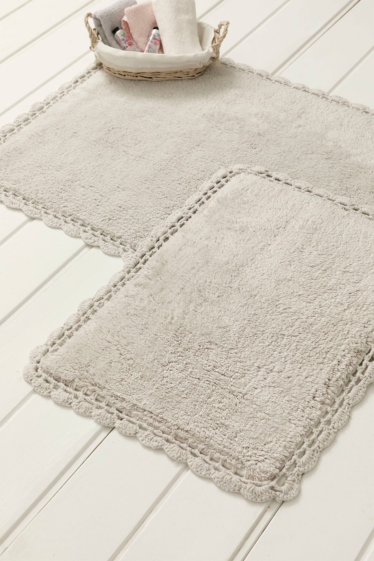 English Home Freda Pamuklu 2'li Banyo Paspası Seti 60x90cm+40x60cm Gri