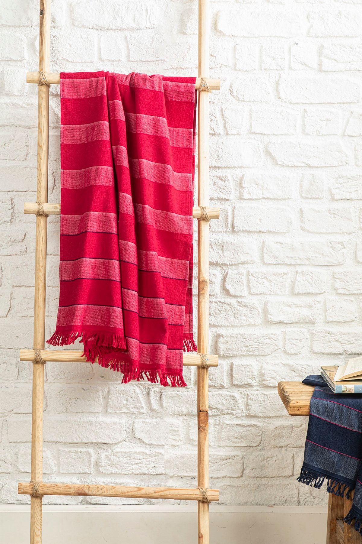 English Home Stripe New Pes Çizgili Plaj Havlusu 70x150 Cm Fuşya