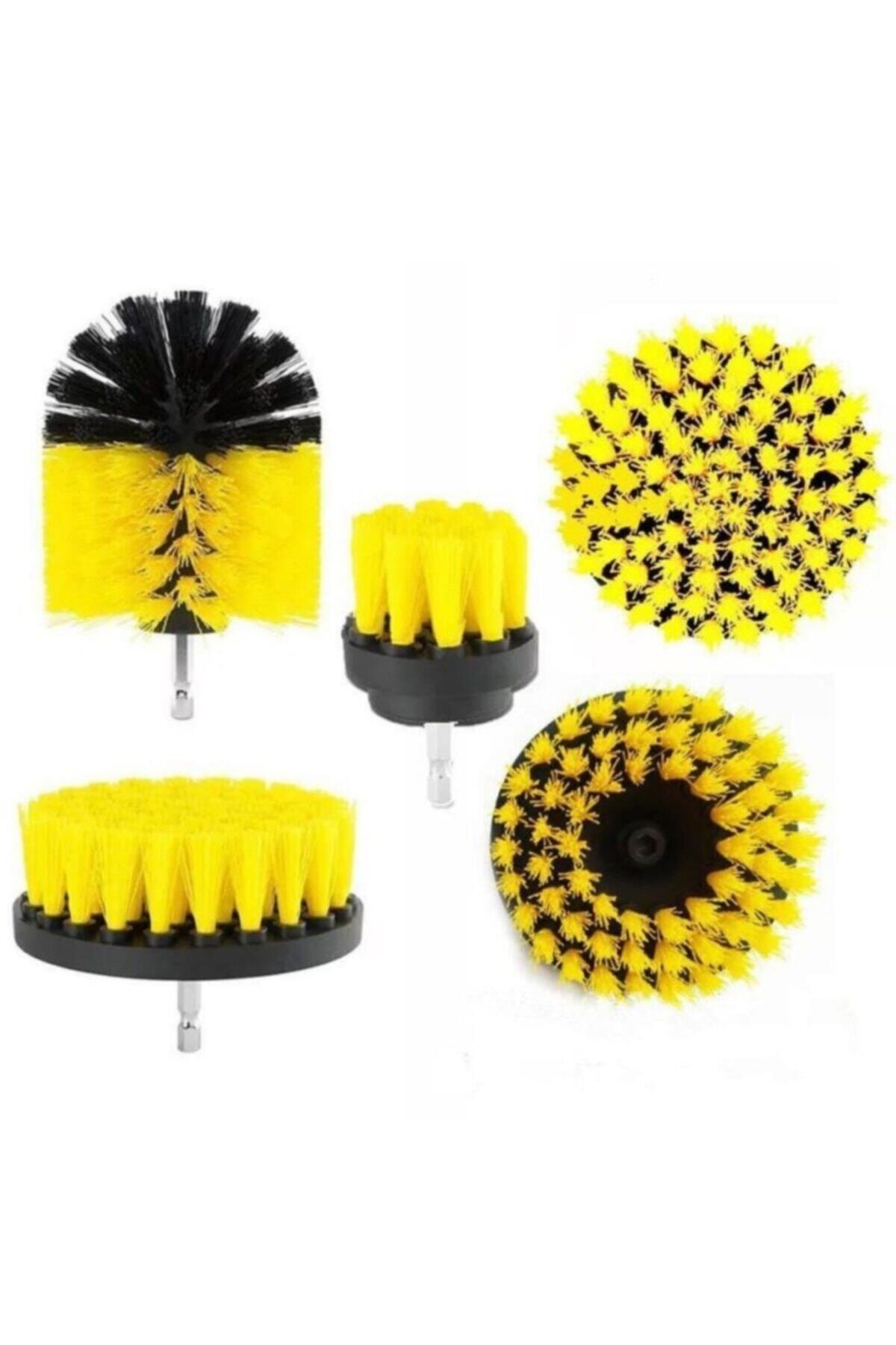 rennway 3'lü Matkap Ucu Banyo Küvet Duşakabin Araba Tekerliği Koltuk Yıkama Temizleme Fırçası Seti