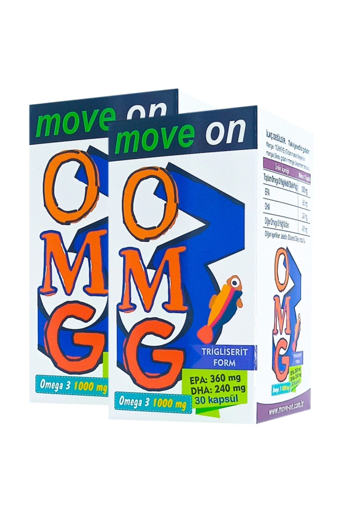 Move On Omega 3 1000 mg Balık Yağı 2 Adet Epa 360 /dha 240. 30 Kapsül
