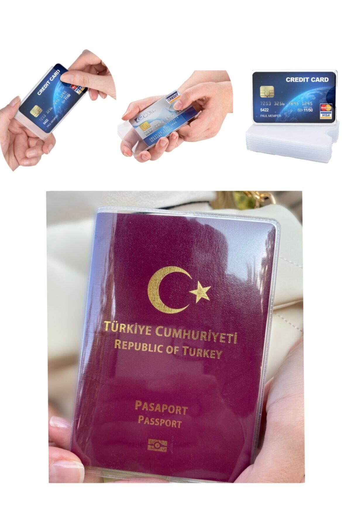 Gempo Pvc Pasaport Ve Kart Koruma Seti ( 8 Adet Pasaport Kılıfı + 10 Adet Tüm Kartlar Için Kart Kabı )