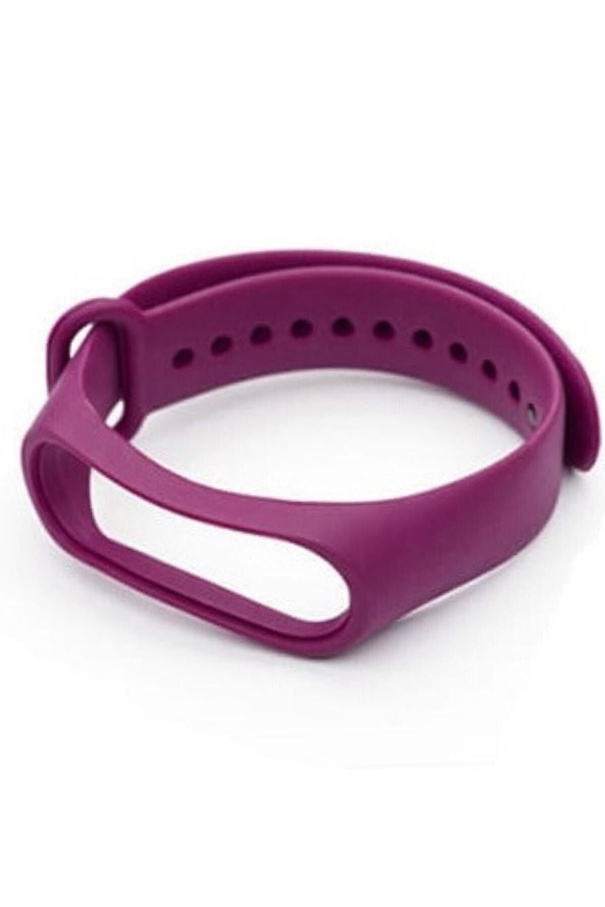 BaykalElektronik Xiaomi Mi Band 3 4 Uyumlu Silikon Kordon Bordo