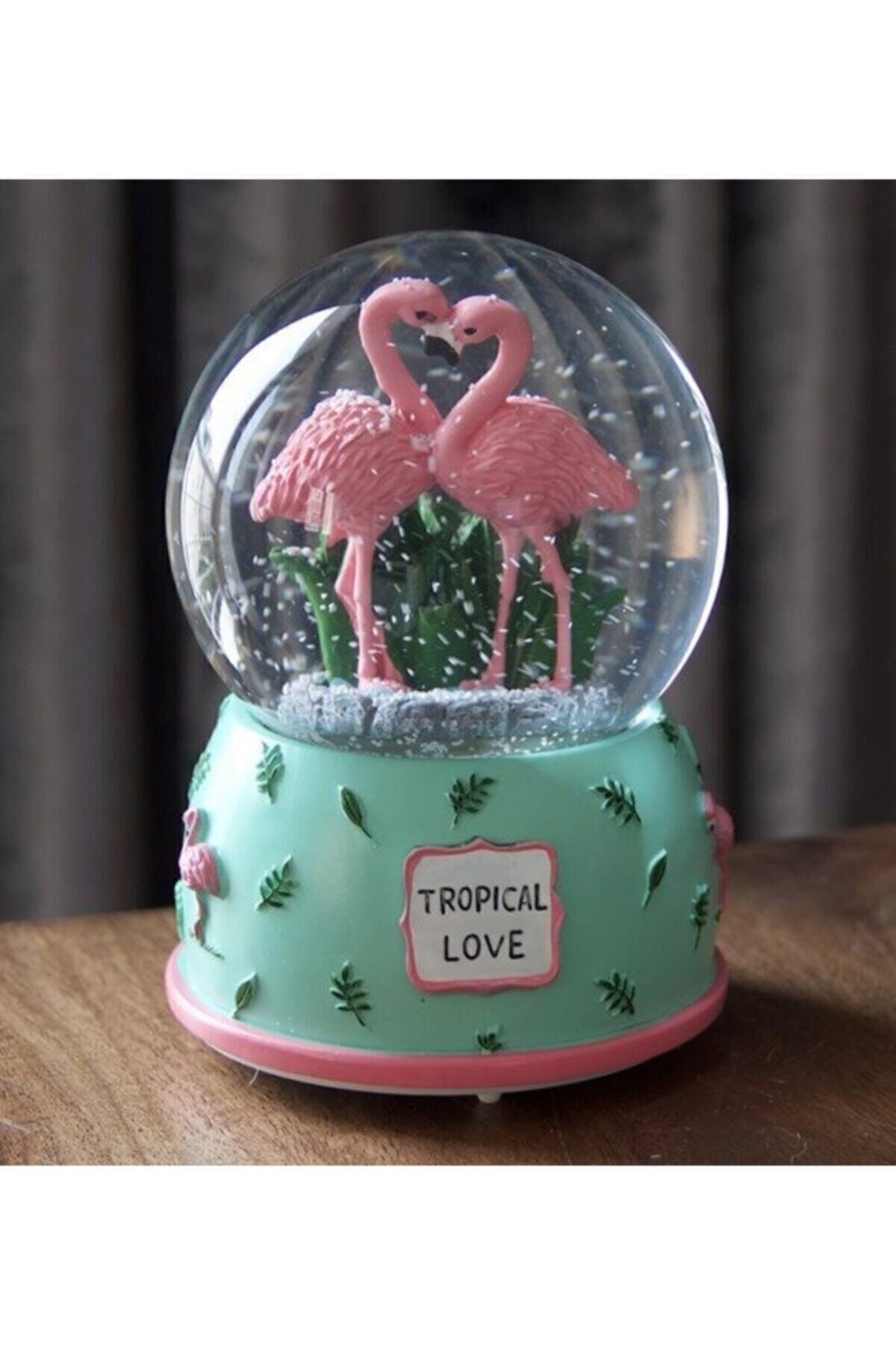 Ars Büyük Boy Flamingo Püskürtmeli Işıklı Müzikli Kar Küresi