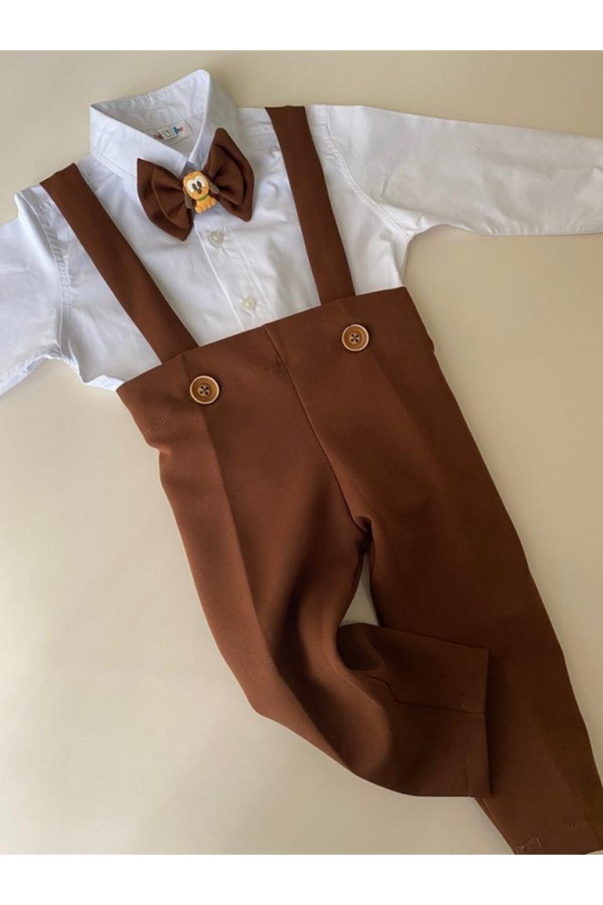 tubibebe Kahverengi Salopet Takımı